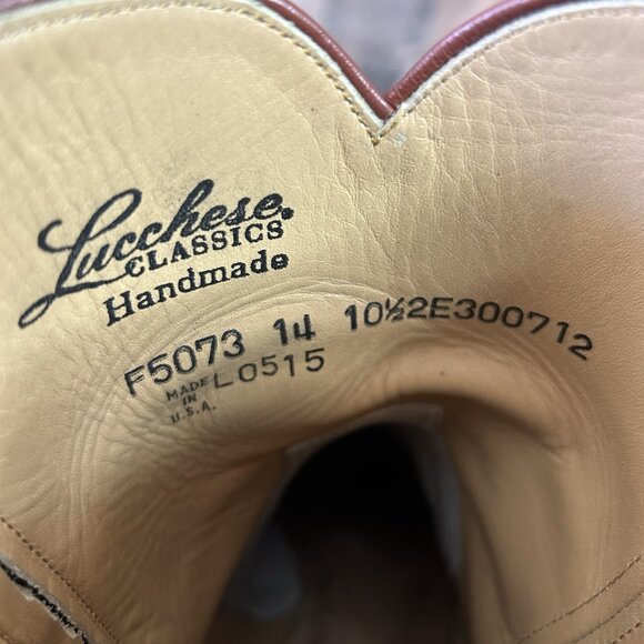 Lucchese Classics Handmade F5073 Side Zip French Toe Cowboy Boots Mens 10.5 EE - Picture 6 of 12